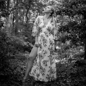 Long Floral Deep V Summer Dress